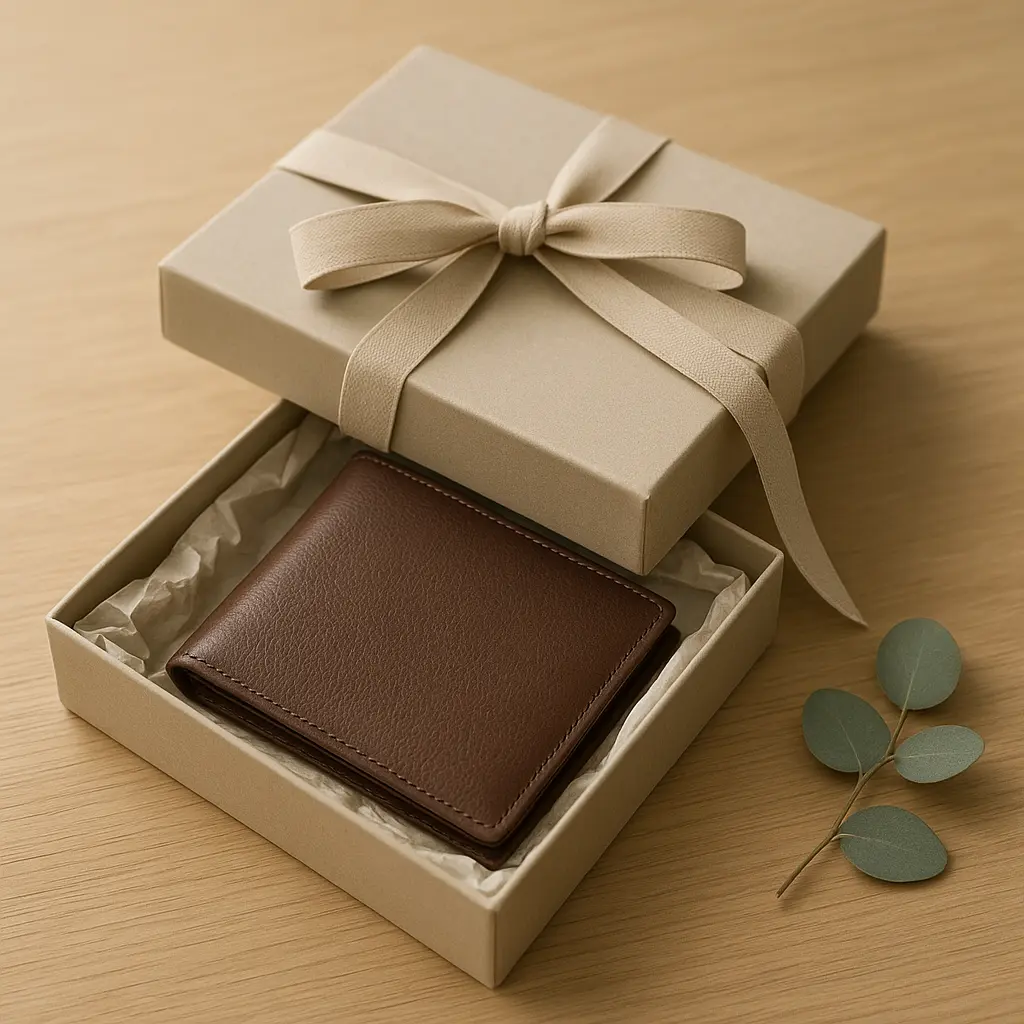 Geschenkverpackung Leder